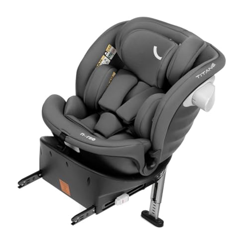 OFERTA: Nurse Titane Silla de Coche i-Size 40–150 cm, 360º, ISOFIX y Pata de Apoyo, A Contarcha y Cara Marcha, Protección Lateral, Gris con oferta