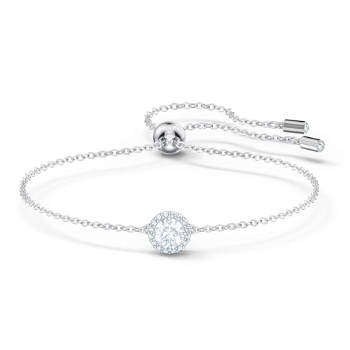 TOP VENTAS: Swarovski Pulsera Una Angelic, Tallas redondas combinadas, Blanca, Baño de rodio