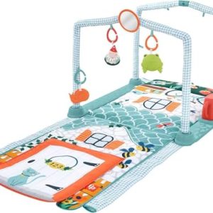 DESCUENTO: Fisher-Price Gimnasio casita de Campo 2 en 1 Alfombra de Actividades, Manta se Convierte en cabaña, Juguete con Luces y Sonidos, Regalo para bebé recién Nacido en promoción
