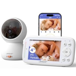 TOP VENTAS: jeeber Camara Vigilancia Bebe con App Movil, 4″ IPS Pantalla, 360 Grados, Visión Nocturna, Detección Inteligente de llanto, Área de Seguridad Personalizada, VOX rebajado hoy
