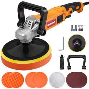 OPORTUNIDAD: HYCHIKA Pulidora Coche 1580W, Pulidora Rotativa Con 6 Velocidades Control Variable, Pulidora Con Motor de Cobre Puro, con Almohadilla de Pulido de 180 mm, Kit Pulido Coche