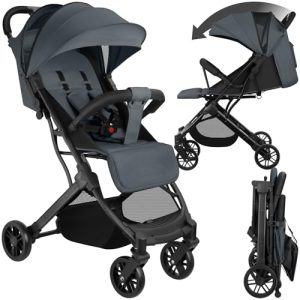 TOP VENTAS: tectake® Carrito de Bebé, Silla de Paseo Plegable, Cochecito Bebés de 0-36 Meses, Arnés de 5 Puntos, Respaldo y Reposapiés Ajustables, Carro de Bebé Compacto, Protección Solar UV – antracita en promoción