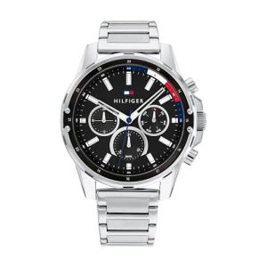 Tommy Hilfiger Reloj Analógico de Cuarzo Multifunción para Hombre con Correa en Acero Inoxidable o en Silicona
