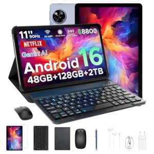 TOP VENTAS: P11 Android 16 Tablet 11 , 48GB + 128GB /2TB TF, 90Hz, T7250 Octa-Core, 8800mAh, 13MP+5MP, Gemini AI, Widevine L1, Face ID, GPS, OTG, Doble altavoz, Tablet con Teclado y Lápiz, Gris con oferta