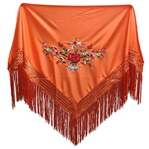CHOLLO: MUNDDY® - Mantón Bordado en Flores Para niña. Mantones Flamenco Sevillana.Color Rojo Negro Rosa Blanco Amarillo Azul. Envio desde madrid con seguimiento. … al mejor precio