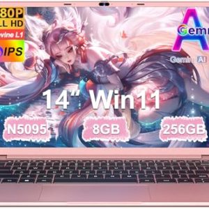 Ordenador Portátil 14 Celeron N5095 Upto 2,9 GHz Portatiles 8GB 256GB SSD TF 1TB LPDDR4 Win11 5G WiFi 1920*1080 FHD mini HDMl Laptop Película Protectora Español – Oro Cuerpo Metálico-72 al mejor precio
