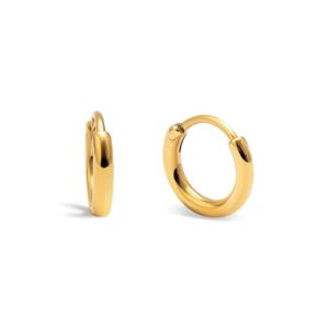 OFERTA: SINGULARU – Pendientes Aro Maria M. Acero con Baño en Oro de 18 Kt. Joyas Para Mujer. en promoción