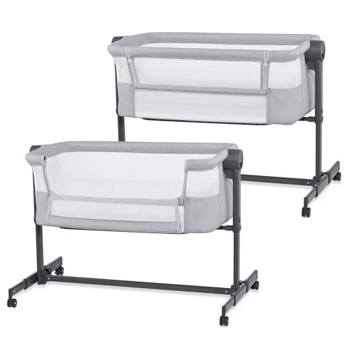 OFERTA: Kinderkraft Nestee UP 2 Cuna Colecho para Bebé con Colchón, Cuna de Cabecera, Fácil Ajuste de Cama de Padres, Ajuste de Altura, Buena Circulación de Aire, Ruedas transportarás, Gris Cloro al mejor precio