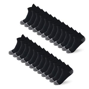¡GRAN PRECIO! BUDERMMY 12 Pares de Calcetines Tobilleros Deportivos Para Hombres y Mujeres Calcetines de Corte Bajo de Algodón, Blanco/Gris/Negro