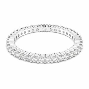 OPORTUNIDAD: Swarovski Anillo Vittore, Talla redonda, Blanco, Acabado en tono plateado en promoción