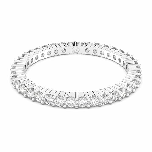 OPORTUNIDAD: Swarovski Anillo Vittore, Talla redonda, Blanco, Acabado en tono plateado en promoción