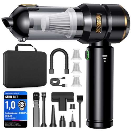 OFERTA: KITBEZN Aspirador de Mano, 27KPA Aspiradora de Mano Sin Cable, 135W Aspirador de Coche Potente, 4 en 1 Aspirador Coche con Motor sin Escobillas para Casa/Coche/Pelo de Mascota