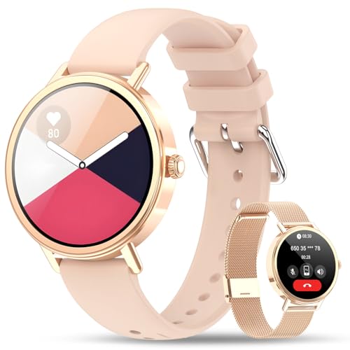 DESCUENTO: Smartwatch Mujer, 1.26" Reloj Inteligente Mujer con Llamadas y Whatsapp Notificación, Smartwatch con 2 Correas, Pulsómetro, Sueño, 100+ Modos Deportivos, Pulsera Actividad Impermeable IP68 con oferta