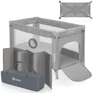 CHOLLO: Lionelo Stefi Cuna de Viaje para Bebé Apertura Lateral, Colchoneta 120×60 cm, Sistema LockGuard, Lados de Malla Transpirable, Bolsa de Transporte Incluida al mejor precio