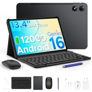 OPORTUNIDAD: P13PRO Tablet 13.4 , 2. 120Hz Display Tablet Android 16 con 48GB +256GB , 12000mAh, Gemini AI, T7280 Octa-Core, 16MP + 8MP, 5G WIFI, 4G LTE, Tablets con Teclado, lapiz, Funda-Negro con descuento