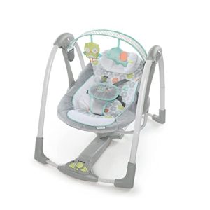 TOP VENTAS: Ingenuity, Columpio Compacto Plegable Hugs & Hoots, 5 velocidades de balanceo, hamaca con 8 melodías y 3 sonidos de naturaleza, arco de juego extraíble, desde recién nacido hasta los 9 kg al mejor precio