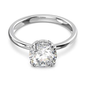 TOP VENTAS: Swarovski Anillo de cóctel Constella, Talla redonda, Blanco, Baño de rodio