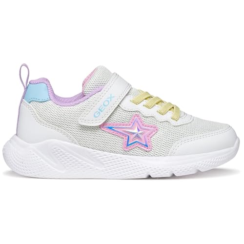 TOP VENTAS: Geox J SPRINTYE Girl A Sneaker, White/Multicolor, 39 EU | Oferta Amazon