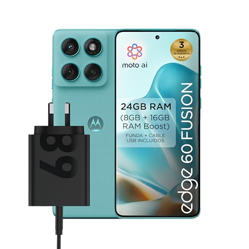 CHOLLO: Motorola Edge 60 Fusion, Smartphone, 24GB /256GB Amazonite, con Cargador Rápido 68W con descuento