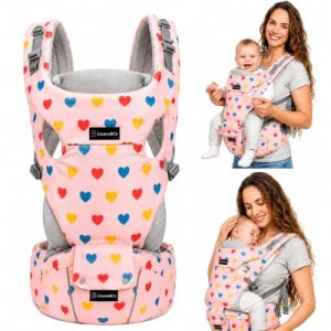 ¡GRAN PRECIO! Linares&Co Mochila Portabebés Ergonómica 3-20 kg, Mochila de Porteo Bebé Ligera y Transpirable, Postura en M, Hebillas Clic, Lavable, Color Rosa | Oferta Amazon