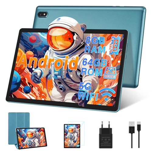 DMOAO Tablet 10 Android con 5G WiFi, HD Tablets con 4GB + 64GB , 8 Cores 2.0 GHz, 5.0, Cámara Dual 5MP + 5MP, 6000 mAh, Azul con oferta