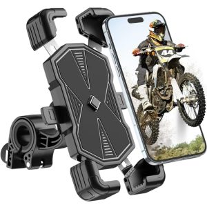 OFERTA: Estralia Soporte Movil Moto y Bicicleta, Antivibración Soporte Móvil para Motos y Bicicleta Giratorio 360 Suporte Telemóvel Moto y Bici para Manillar Compatible con Teléfono Móvile de 5.5» a 7.0»