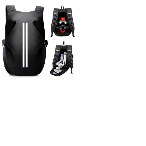 REBAJADO: HYC00 Mochilas de Motocicleta para Hombres Mujer, Mochila para Casco Impermeable Bolsa Reflectante para Casco de Motocicleta Mochila de viaje de Gran Capacidad para Cascos de Moto Bicicleta,Negro S | Oferta Amazon