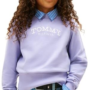 REBAJADO: Tommy Hilfiger Sudadera Chicas High Crew Neck con Cuello Redondo, Morado , 6 Años