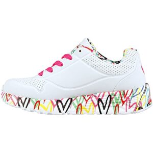 DESCUENTO: Skechers UNO LITE LOVELY LUV, Zapatillas para Niñas, White Synthetic/H. Pink Trim, 37 EU con descuento