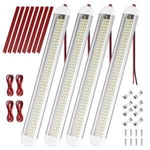 ¡GRAN PRECIO! URAQT LED Iluminación Interior del Coche, 12V-85V 8W LED Barra de Luz Interior con Interruptor, 4PCS 120 Leds 6500K Tubo Lámpara de Coches para Vehículos, Caravana, RV, Barco, Camper, Gabinetes | Oferta Amazon