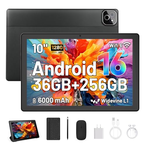 TOP VENTAS: TT.KIDS Tablet de 10 , Android 16 Tablet con Teclado, Octa Core, 36GB 256GB Cámara 5MP + 8MP 6000mAh Tablets de PC Touch Pad con Stylus Ratón Auricular y Caja con descuento