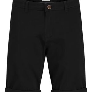 DESCUENTO: JACK & JONES Pantalones Cortos Chinos Ajustados para Hombre Cintura Media – Corte Regular, Color:Negro, Talla:M al mejor precio