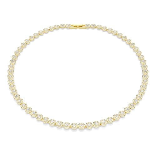 TOP VENTAS: Swarovski Collar Una Angelic, Talla redonda, Pequeño, Blanco, Acabado en oro de 18 quilates con descuento