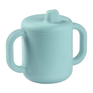 REBAJADO: Béaba, Taza de aprendizaje para bebé, función biberón/taza, 100% silicona de calidad, asas anchas, fácil de agarrar, ergonómica, boquilla flexible, azul | Oferta Amazon