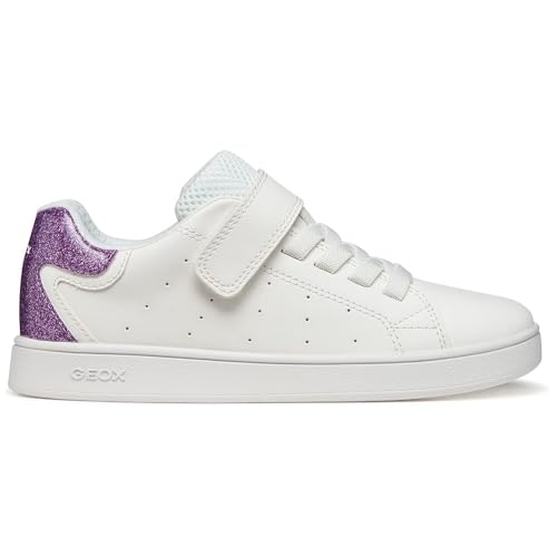 REBAJADO: Geox J Eclyper Girl A, Zapatillas, Blanco/Morado, 33 EU con descuento