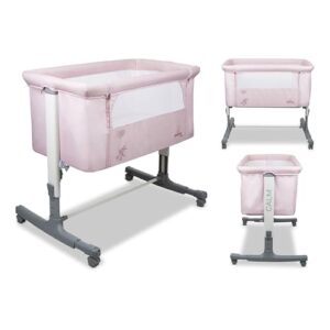 OPORTUNIDAD: Asalvo Cuna Colecho Calm 2 en 1 Fijación a la Cama. Minicuna con Laterales Ventilados. Cuna Colecho Bebe Altura Ajustable. para Bebe con Función Balancín. Fácil de Instalar. Color Rosa