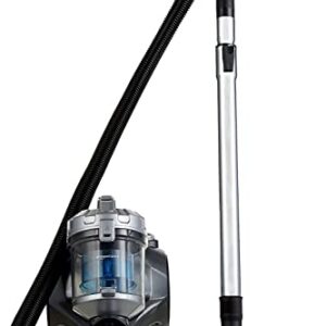 ¡GRAN PRECIO! Amazon Basics Potente aspirador de cilindro sin bolsa, para suelos duros y alfombras, filtro HEPA, compacto y ligero, 700 W, 1,5 l , Negro con oferta