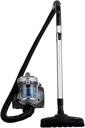 ¡GRAN PRECIO! Amazon Basics Potente aspirador de cilindro sin bolsa, para suelos duros y alfombras, filtro HEPA, compacto y ligero, 700 W, 1,5 l , Negro con oferta
