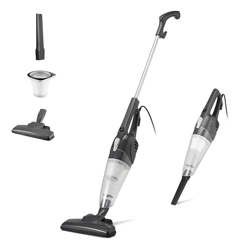 ¡GRAN PRECIO! Amazon Basics Aspirador de barra, dispositivo 2 en 1 con cable, motor ECO, filtro Reemplazable, bajo peso, Negro con descuento