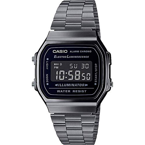 Casio Reloj Cuarzo Unisex 36.00mm con dial Digital LCD y Correa de Pulsera de Metal Negro A168WEGG-1BEF rebajado hoy
