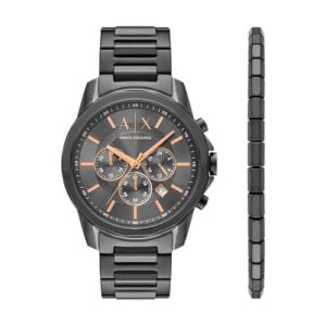REBAJADO: Armani Exchange Reloj Hombre, Movimiento cronógrafo de Cuarzo y Caja de 44mm con Correa de Acero Inoxidable con oferta