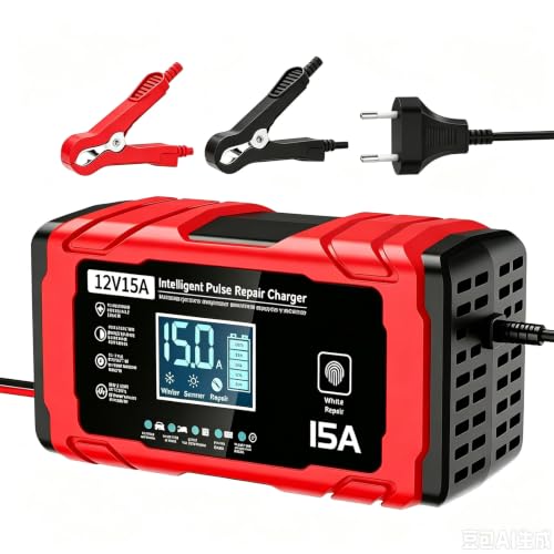 DESCUENTO: Cargador Baterias Coche 12V 15A, Inteligente Arrancador Cargador Bateria con descuento