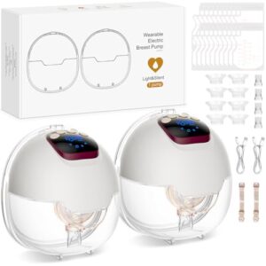 DESCUENTO: Sacaleches Eléctrico Manos Libres 4 Modos y 15 Niveles Sacaleches Electricos con Pantalla LED 180ml Extractor de Leche Materna con Bridas de 18/20/22/24 mm con descuento