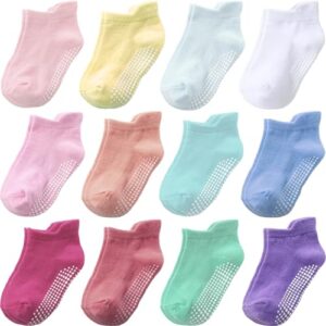 ¡GRAN PRECIO! Aroveea Calcetines Antideslizantes Bebés y Niños Pequeños, 12 Pares Algodón Lindos de Tobillo, 6-12 Meses Niños y Niñas al mejor precio