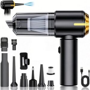 PROMOCIÓN: SCOVEE Aspiradora de Mano,Aspiradora de Teclado,26000Pa Fuerza de succión Fuerte con Motor sin Cepillo,4 en 1 portátil sin Cable,2 etapas Mini Aspirateur Fácil Llevar para Oficina,Coche,Hogar | Oferta Amazon