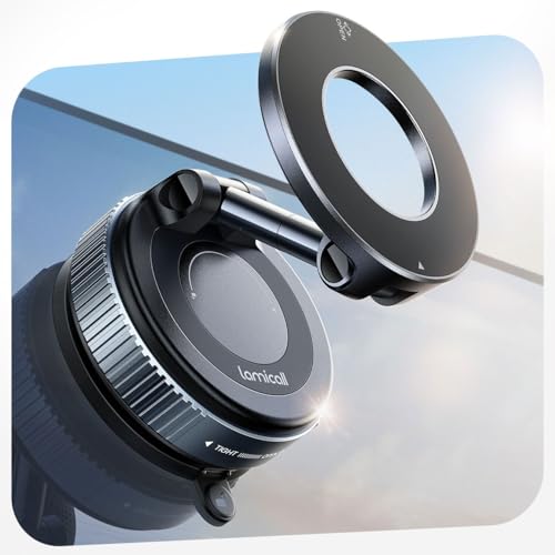 REBAJADO: Lamicall Soporte Móvil Coche para MagSafe, Ventosa de Vacío & 360° Rotación | Oferta Amazon