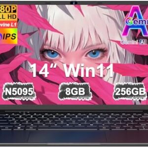 OPORTUNIDAD: Ordenador Portátil 14 Win11 Celeron N5095 Upto 2,9 GHz LPDDR4 Portatiles 8GB 256GB SSD TF 1TB 5G WiFi 1920*1080 FHD USB 3.0 Laptop Película Protectora Español – Negro Cuerpo Metálico5 en promoción