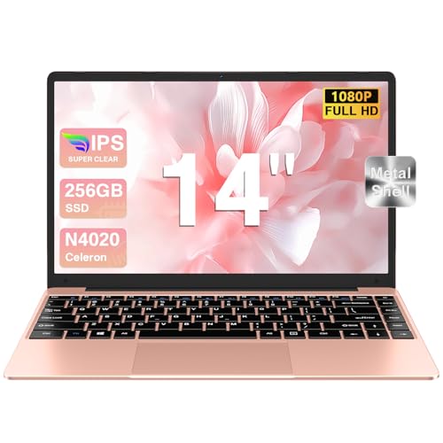 REBAJADO: bvate 2026 Ordenador Portátil 14 hasta 2,8 GHz Celeron 256GB SSD PC Portátil Soporta 1TB SSD Expansión con Ratón Inalámbricopara Trabajo-Estudio-Aprendizaje 1080 Mini Puerto Multimedia-Oro con descuento