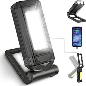 TOP VENTAS: SPORWAY Linterna de Trabajo Led Recargable, Luz Portatil Taller Lampara de Trabajor Banco Energía Linterna Mecanico USB con Base Magnético y Gancho para Hogar, Taller, Automóviles, Camping, Emergencia | Oferta Amazon