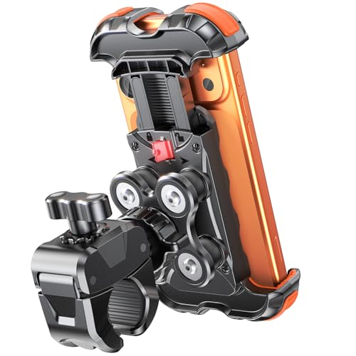 OFERTA: Babacom Soporte Movil Moto Antivibración 360° Rotación,con Amortiguador de Vibraciones y Cerradura 1s,Agarre Fuerte y Anticaídas,Soporte Movil Bicicleta para ATV/Scooter,Compatible con iPhone 4,7-6,8" con oferta